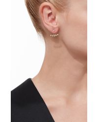 EF Collection | Metallic Gold Diamond Bezel Diamond Ear Jackets | Lyst