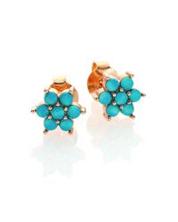Ginette NY | Blue Fallen Sky Turquoise & 18k Rose Gold Star Stud Earrings | Lyst