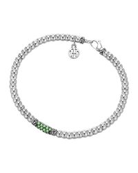John Hardy | Metallic Bedeg Silver Beaded Bracelet With Black Sapphire | Lyst