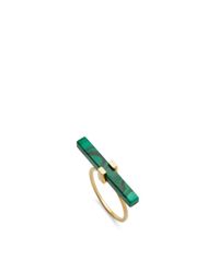 Mateo | Green 14k Yellow Gold Malachite Cross Bar Ring | Lyst