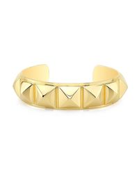Anne Sisteron - Metallic 18kt Gold Plated Sterling Silver Small Pyramid Cuff Bracelet - Lyst