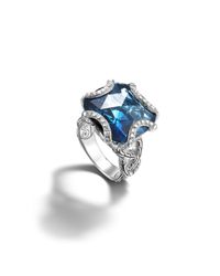 John Hardy | Blue Large Braided Ring | Lyst