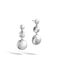 John Hardy | Metallic Dot Triple Drop Linear Earrings | Lyst