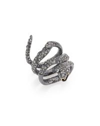 Alexis Bittar | Metallic Elements Dark Alchemy Crystal Coiled Serpent Ring | Lyst