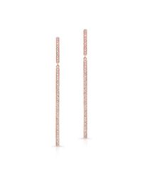 Anne Sisteron - Pink 14kt Rose Gold Diamond Long Bar Earrings - Lyst