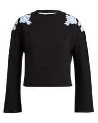 blue floral sweatshirt