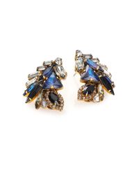 Erickson Beamon | Metallic Lady Of The Lake Crystal Cluster Button Earrings | Lyst