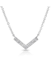 Anne Sisteron - 14kt White Gold Diamond Mini Chevron Necklace - Lyst