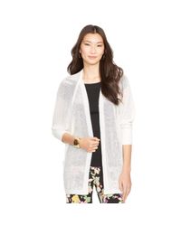 Ralph Lauren | White Open Cropped-sleeve Cardigan | Lyst