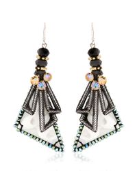 Nocturne | Black Tiebele White Earrings | Lyst
