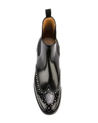 Church's - Black Ketsby Stud-embellished Leather Ankle Boots - Lyst