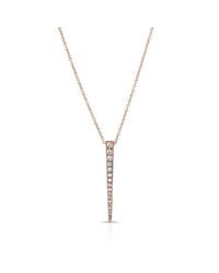 Anne Sisteron - Pink 14kt Rose Gold Diamond Large Dagger Necklace - Lyst