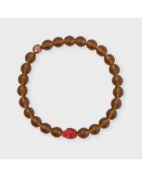Paul Smith | Men's Brown Beaded Skull Bracelet for Men | Lyst