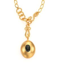 Stephanie Kantis | Metallic Pebble Green Moss Agate Pendant | Lyst