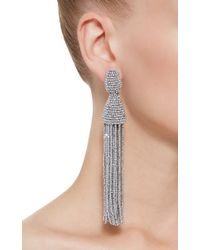 Oscar de la Renta | Metallic Silver Tassel Earrings | Lyst