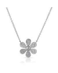 Anne Sisteron - Metallic 14kt White Gold Diamond Daisy Necklace - Lyst