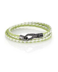 Tod's | Green Leather Double-wrapped Bracelet | Lyst