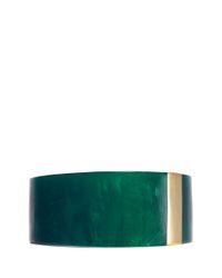 Isabel Marant | Green Brass Panel Pearlescent Resin Bangle | Lyst