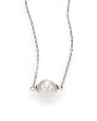 Majorica | Metallic 8mm White Pearl & Sterling Silver Necklace | Lyst