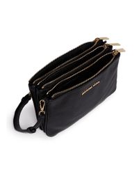 Lyst Michael Kors Bedford Gusset Leather Crossbody Bag In Black Gallery