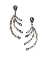 Alexis Bittar | Metallic Elements Dark Alchemy Hematite & Crystal Feather Drop Earrings | Lyst