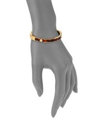 Michael Kors | Metallic Heritage Astor Studded Tortoise-Print Bangle Bracelet | Lyst