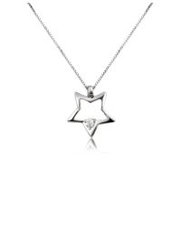 FORZIERI | Metallic 0.02 Ct Floating Diamond Star Pendant 18k Gold Necklace | Lyst