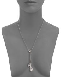Adriana Orsini | Metallic Pave Crystal Branch Lariat Necklace | Lyst
