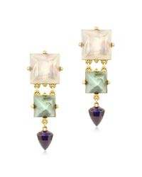 Patrizia Pepe - Green Multicolor Resin and Metal Clipon Earrings - Lyst
