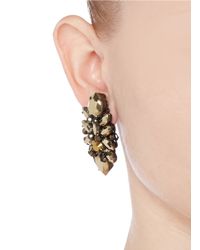 Erickson Beamon | Metallic 'golden Rule' Crystal Cluster Earrings | Lyst