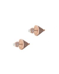 Eddie Borgo - White Pearl And Pavã© Front And Back Cone Earrings - Lyst