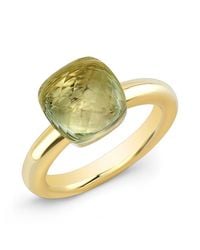 Anne Sisteron - 14kt Yellow Gold Green Amethyst Ring - Lyst