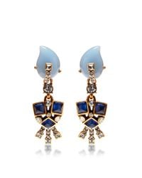 Oscar de la Renta | Blue Resin Flower Earrings | Lyst