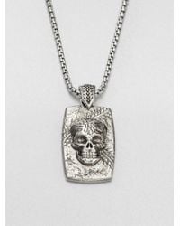 Stephen Webster | Metallic Sterling Silver Skull Dog Tag Necklace | Lyst