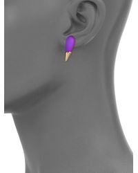 Alexis Bittar | Metallic Lucite Liquid Metal Capped Stud Earrings | Lyst