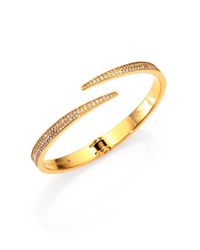 Michael Kors | Metallic Matchstick Pave Bypass Cuff Bracelet/Goldtone | Lyst