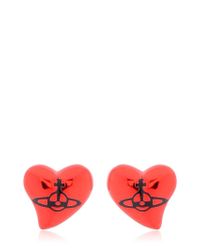 Vivienne Westwood | Red Heart Stud Earrings | Lyst