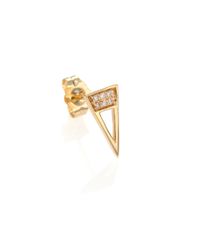Sydney Evan | Metallic Diamond & 14k Yellow Gold Tiny Triangle Single Stud Earring | Lyst