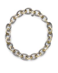 David Yurman | Metallic Oval Extra-Large Link Necklace With Gold | Lyst