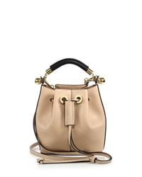 Chloé | Beige Gala Small Leather Bucket Bag | Lyst