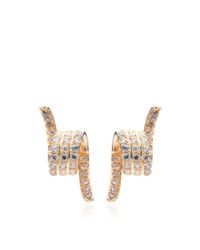Fallon | Metallic Gold-plated Pave Barbed Wire Stud Earrings | Lyst