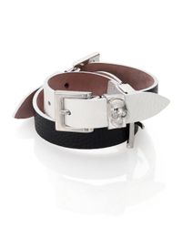 Alexander McQueen | Metallic Colorblock Leather Three-row Wrap Bracelet | Lyst