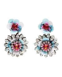 Shourouk - Multicolor Flower Aqua Earrings - Lyst