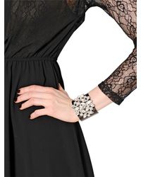 Blugirl Blumarine | Black Crystal Embellished Brass Bracelet | Lyst