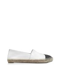 Tory Burch | White Color Block Leather Flat Espadrille | Lyst