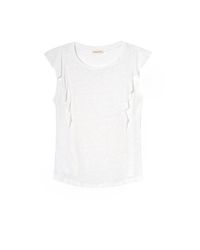 Rebecca Taylor | White Linen Ruffle Top | Lyst