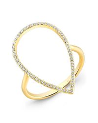 Anne Sisteron - 14kt Yellow Gold Diamond Open Pear Ring - Lyst
