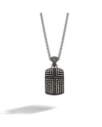 John Hardy | Men's Bedeg Black Sapphire Cross Dog Tag Necklace for Men | Lyst