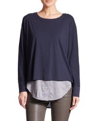 Vince | Blue Mixed Media Sweater | Lyst