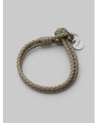 Bottega Veneta | Gray Intrecciato Leather Double-row Wrap Bracelet | Lyst